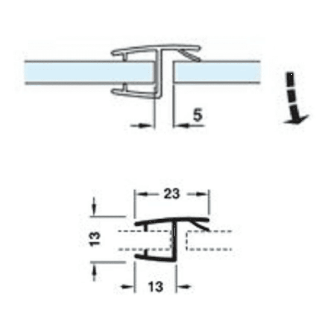 medidas e aplicação do perfil cadeirinha de aba rígida com aba de vedação para porta de vidro temperado